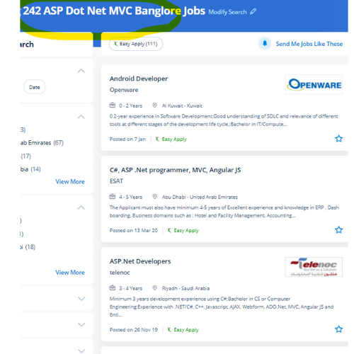 ASP.NET MVC internship jobs in Jaipur
