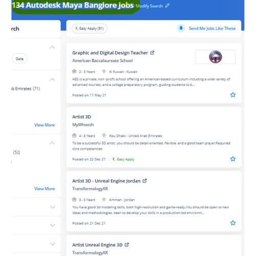 Autodesk Maya internship jobs in Thrissur