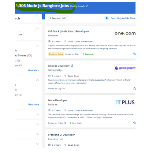 Node JS internship jobs in Noida