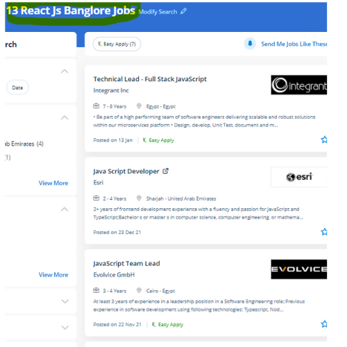 React JS internship jobs in Indore
